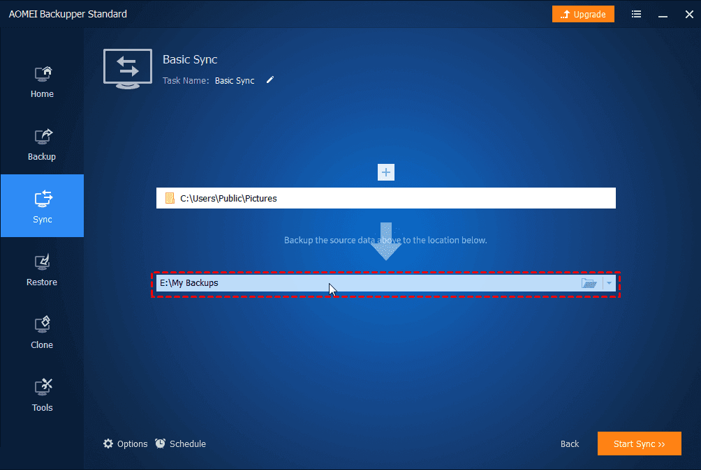 Select a network location